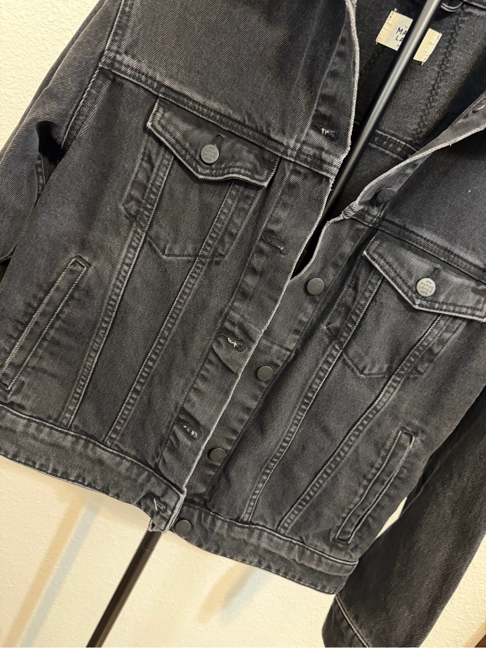 Marine Layer Washed Black Denim Jean Jacket Cotton truckers jacket - Picture 3 of 16